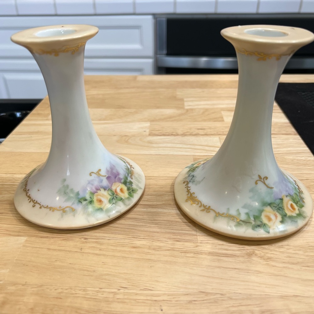 Royal Bavaria Elegant Floral Candle Holders